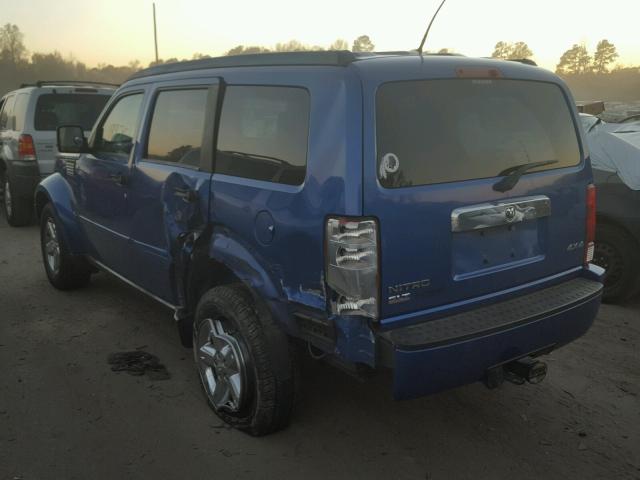 1D8GU58KX7W552037 - 2007 DODGE NITRO SLT BLUE photo 3