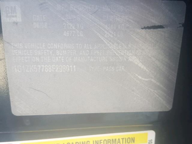 1G1ZK57788F298011 - 2008 CHEVROLET MALIBU LTZ 黑色 照片 10