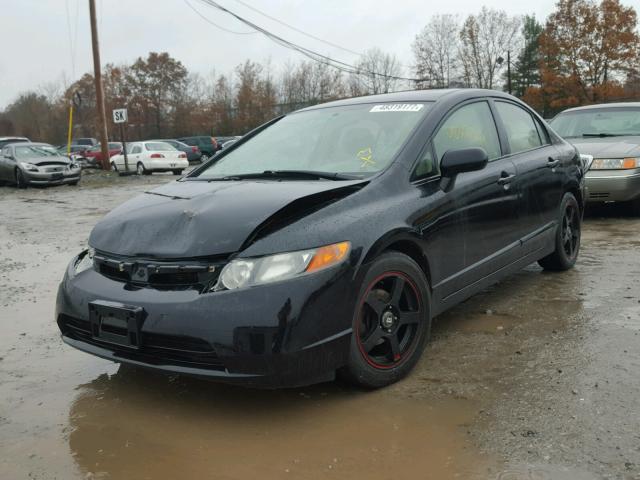 2HGFA165X6H517263 - 2006 HONDA CIVIC LX BLACK photo 2