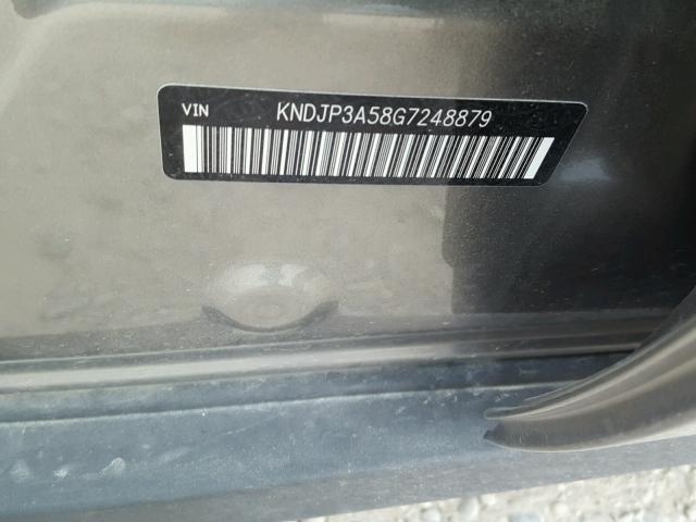 KNDJP3A58G7248879 - 2016 KIA SOUL + GRAY photo 10