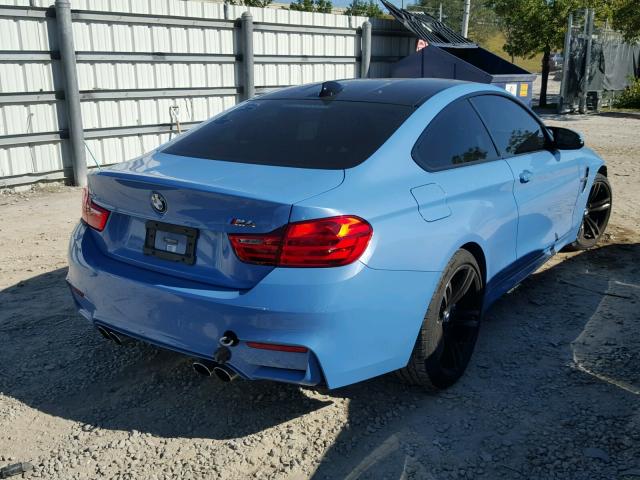 WBS3R9C50FK333075 - 2015 BMW M4 BLUE photo 4