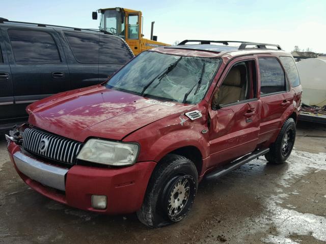 4M2YU56175DJ09733 - 2005 MERCURY MARINER RED photo 2