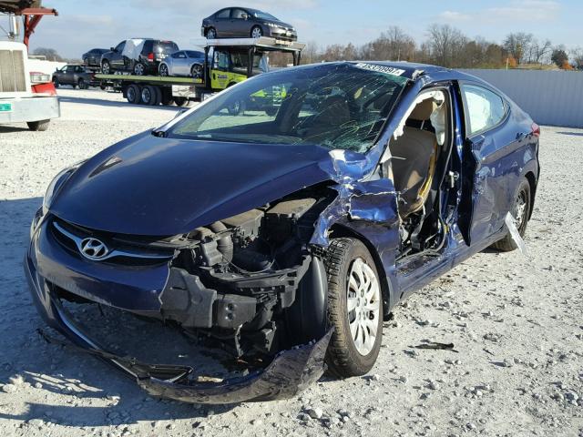 5NPDH4AE8DH177724 - 2013 HYUNDAI ELANTRA GL BLUE photo 2