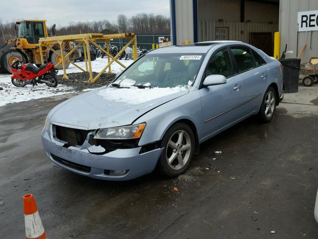 5NPEU46F18H313103 - 2008 HYUNDAI SONATA SE BLUE photo 2