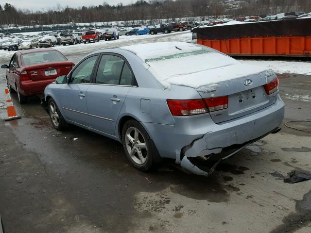 5NPEU46F18H313103 - 2008 HYUNDAI SONATA SE BLUE photo 3