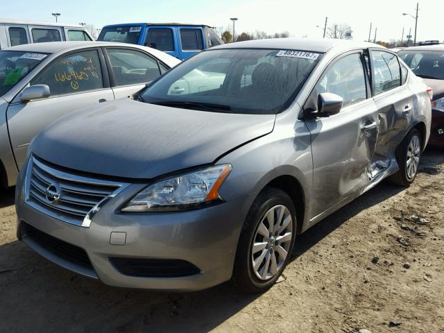 3N1AB7AP3EY249718 - 2014 NISSAN SENTRA S SILVER photo 2