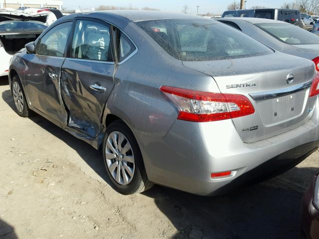 3N1AB7AP3EY249718 - 2014 NISSAN SENTRA S SILVER photo 3