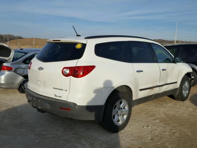 1GNKRFED9CJ327550 - 2012 CHEVROLET TRAVERSE L WHITE photo 4