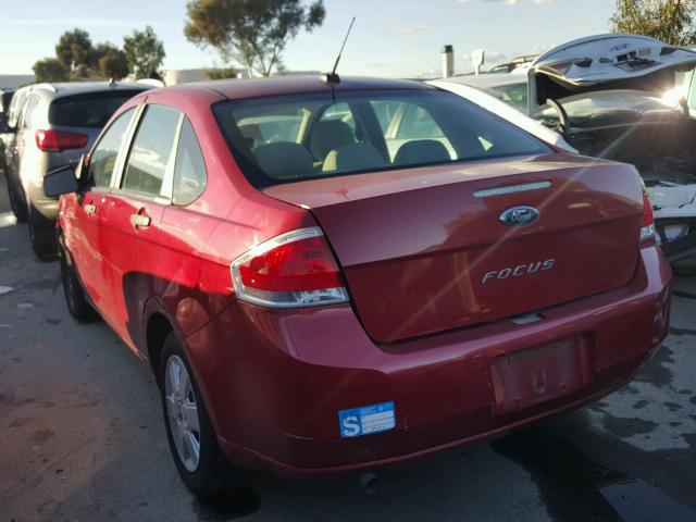 1FAHP3EN8AW203467 - 2010 FORD FOCUS S RED photo 3