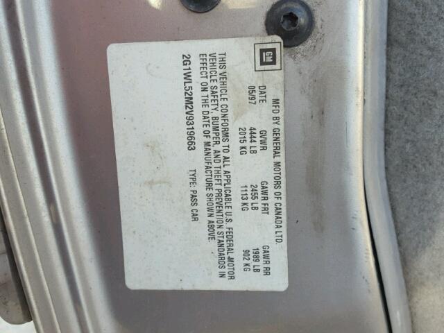 2G1WL52M2V9319663 - 1997 CHEVROLET LUMINA BAS ნაცრისფერი ფოტო 10