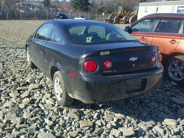 1G1AJ15F987284860 - 2008 CHEVROLET COBALT LS BLACK photo 3