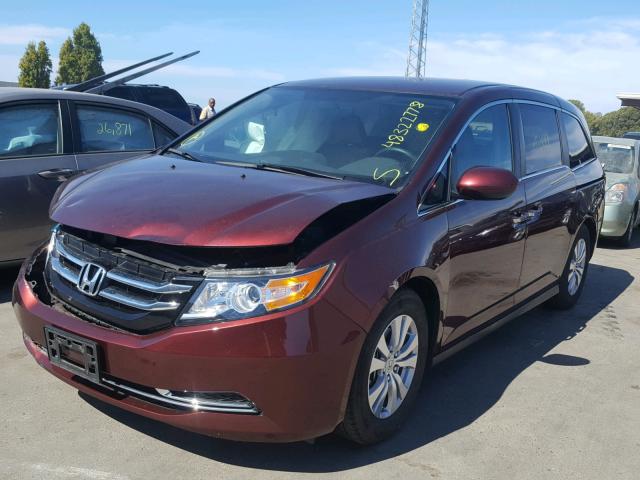 5FNRL5H34GB138453 - 2016 HONDA ODYSSEY SE RED photo 2