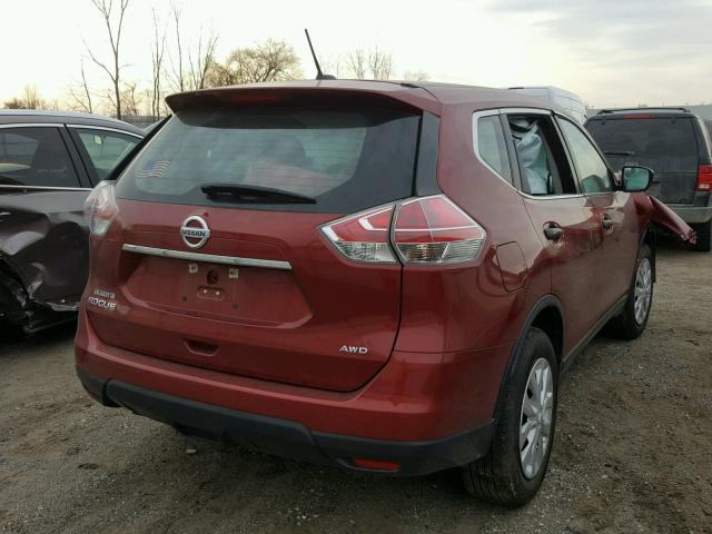 5N1AT2MV0GC783970 - 2016 NISSAN ROGUE S RED photo 4