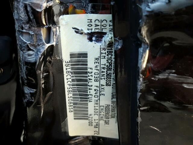 3N1BC1CP5BL508858 - 2011 NISSAN VERSA S BLACK photo 10