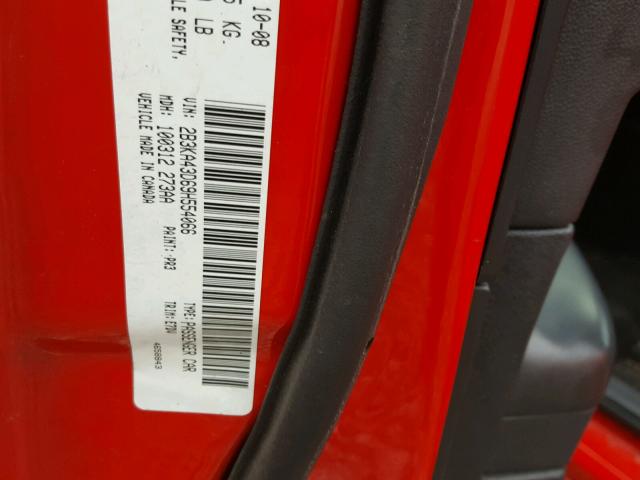 2B3KA43D69H554066 - 2009 DODGE CHARGER RED photo 10