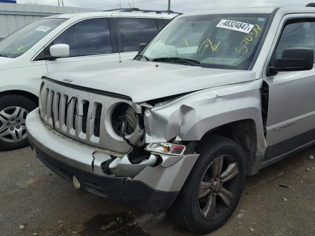 1C4NJRFB3CD570314 - 2012 JEEP PATRIOT LA SILVER photo 9