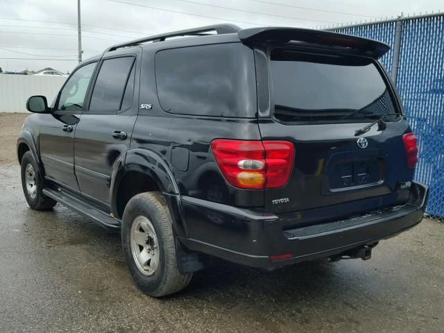 5TDZT34A52S059077 - 2002 TOYOTA SEQUOIA SR BLACK photo 3