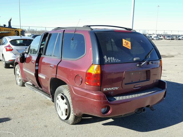 1GKDT13S022338117 - 2002 GMC ENVOY MAROON photo 3