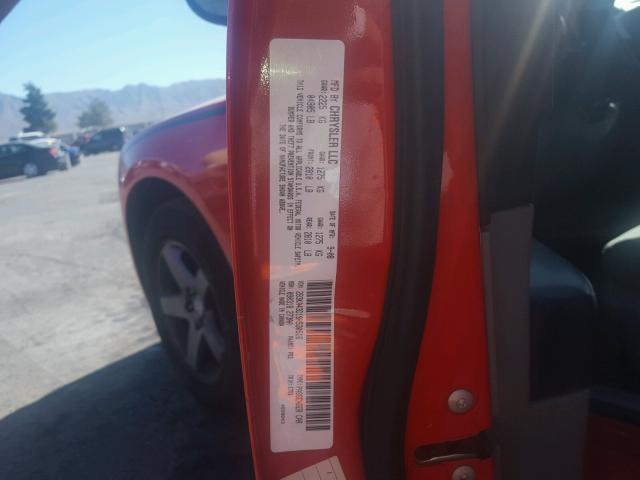 2B3KA43D19H530516 - 2009 DODGE CHARGER RED photo 10