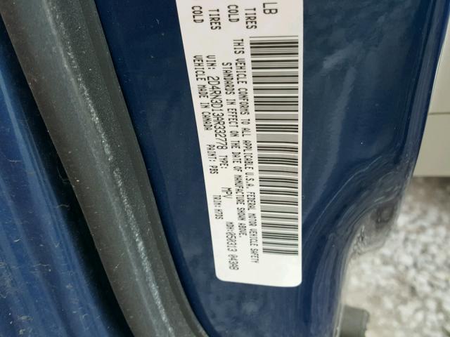 2D4RN3D13AR332778 - 2010 DODGE GRAND CARA BLUE photo 10