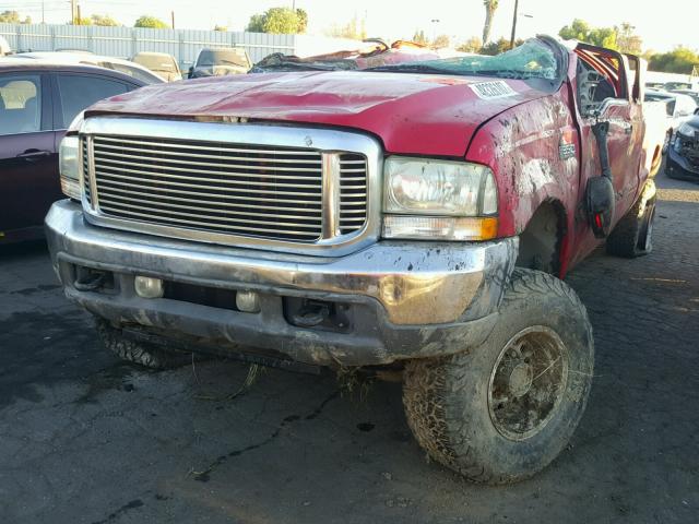 1FTSW31P44ED39714 - 2004 FORD F350 SRW S RED photo 2