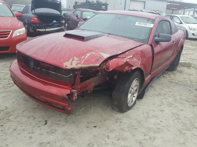 1ZVFT80NX75240405 - 2007 FORD MUSTANG RED photo 2