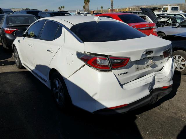 KNAGM4AD4E5076629 - 2014 KIA OPTIMA HYB WHITE photo 3