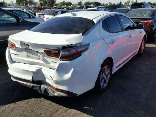 KNAGM4AD4E5076629 - 2014 KIA OPTIMA HYB WHITE photo 4