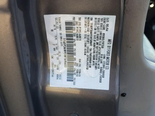 1FAFP36N95W169602 - 2005 FORD FOCUS ZXW GRAY photo 10