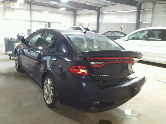 1C3CDFBA0DD221207 - 2013 DODGE DART SXT BLUE photo 3