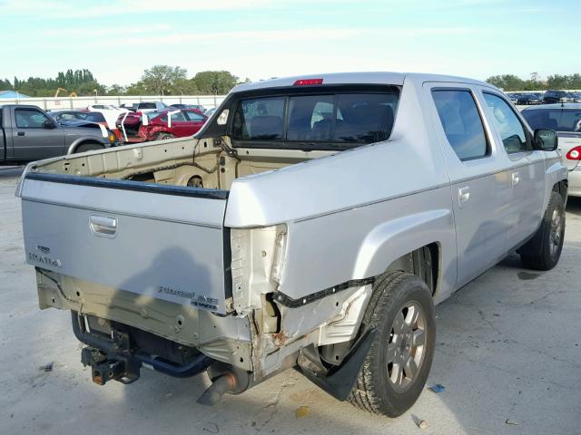 2HJYK16307H514730 - 2007 HONDA RIDGELINE SILVER photo 4