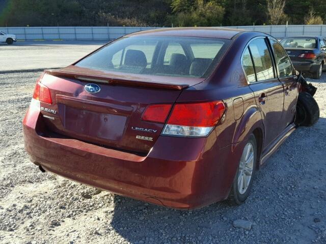 4S3BMBG60C3011697 - 2012 SUBARU LEGACY 2.5 MAROON photo 4