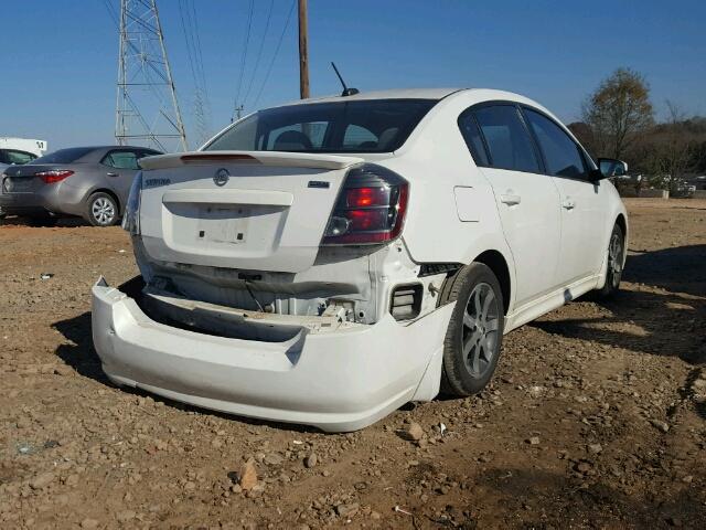 3N1AB6AP8CL627147 - 2012 NISSAN SENTRA 2.0 WHITE photo 4