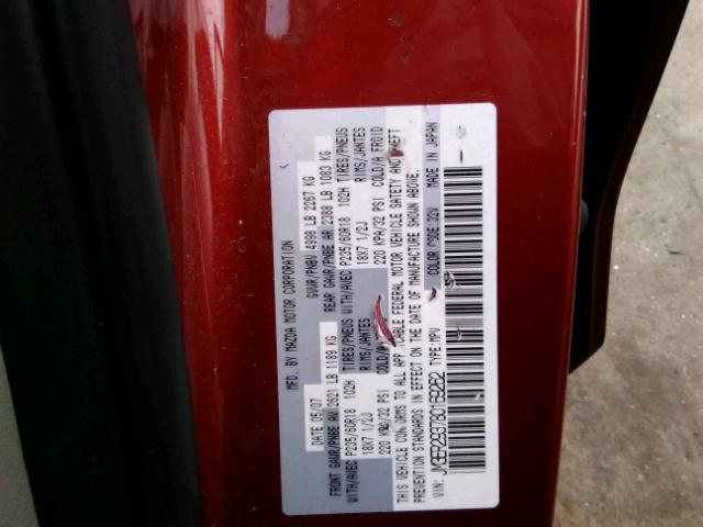 JM3ER293780169262 - 2008 MAZDA CX-7 RED photo 10