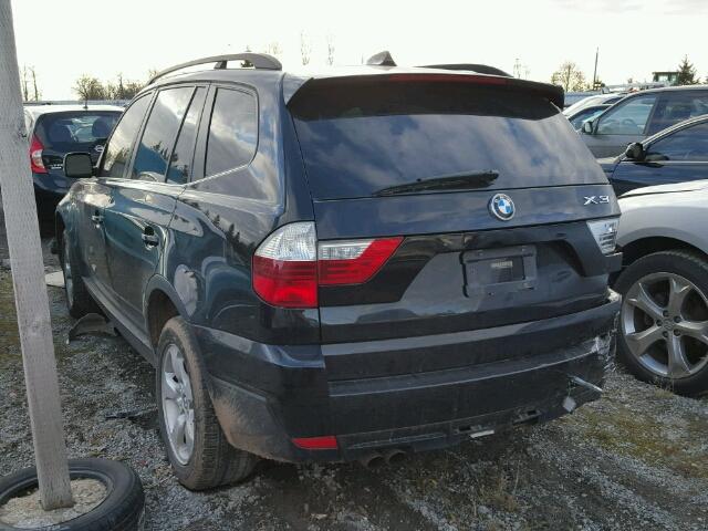 WBXPC93417WF00402 - 2007 BMW X3 3.0SI BLACK photo 3