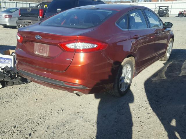 3FA6P0H75ER318491 - 2014 FORD FUSION SE RED photo 4