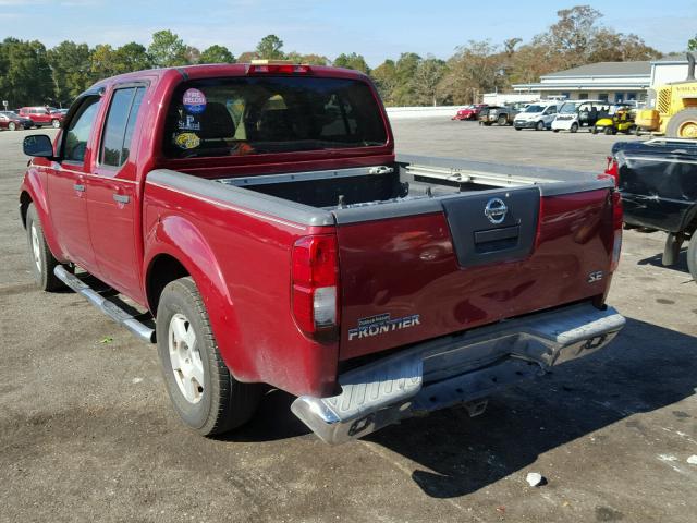 1N6AD07U16C410361 - 2006 NISSAN FRONTIER C RED photo 3