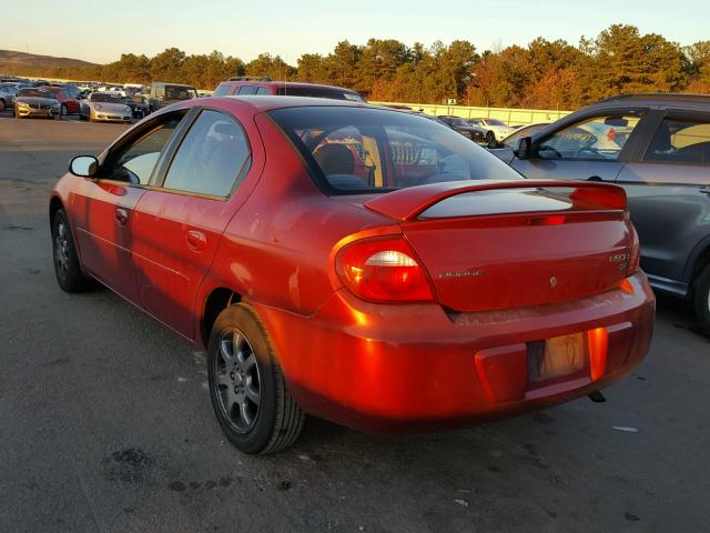 1B3ES56C64D549295 - 2004 DODGE NEON SXT RED photo 3