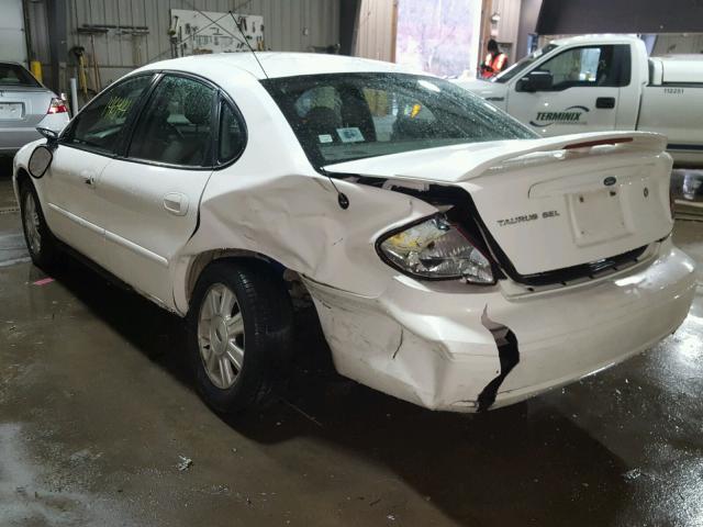 1FAFP56U87A163552 - 2007 FORD TAURUS SEL WHITE photo 3