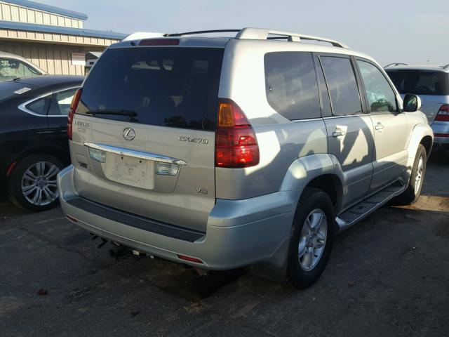 JTJBT20X430005048 - 2003 LEXUS GX 470 SILVER photo 4