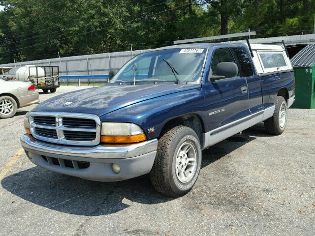 1B7GL22X5YS703119 - 2000 DODGE DAKOTA BLUE photo 2