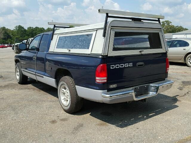 1B7GL22X5YS703119 - 2000 DODGE DAKOTA BLUE photo 3