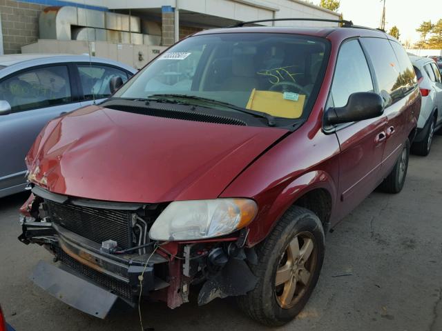 2D4GP44L77R180330 - 2007 DODGE GRAND CARA BURGUNDY photo 2