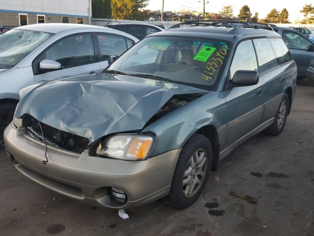 4S3BH6756Y7655482 - 2000 SUBARU LEGACY OUT GREEN photo 2