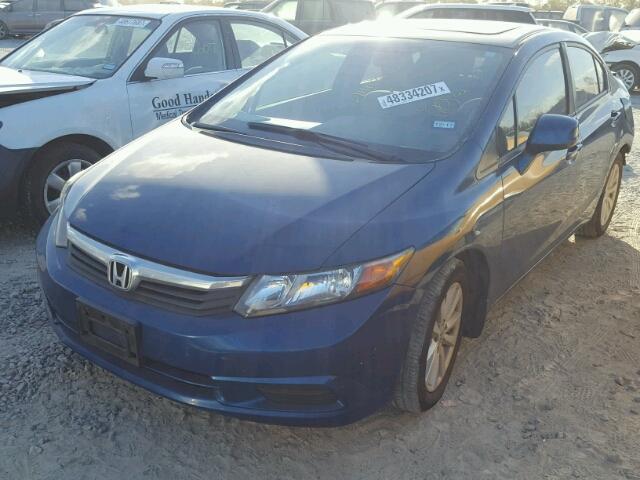 2HGFB2F86CH529905 - 2012 HONDA CIVIC EX BLUE photo 2