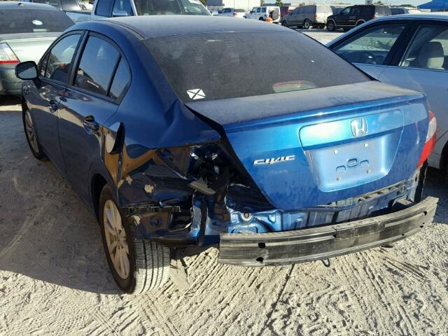 2HGFB2F86CH529905 - 2012 HONDA CIVIC EX BLUE photo 3