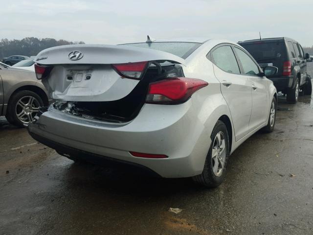 5NPDH4AE0FH634559 - 2015 HYUNDAI ELANTRA SE SILVER photo 4