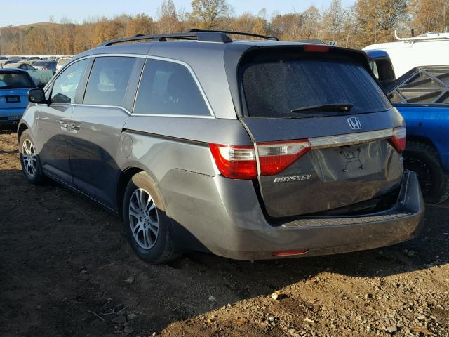 5FNRL5H61BB020797 - 2011 HONDA ODYSSEY EX GRAY photo 3