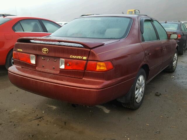 4T1BG22K51U086684 - 2001 TOYOTA CAMRY CE RED photo 4