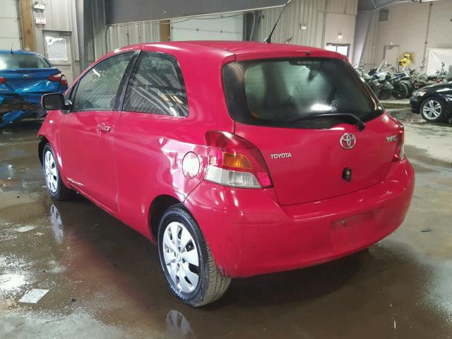 JTDJT4K32A5288005 - 2010 TOYOTA YARIS RED photo 3